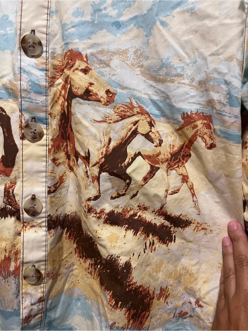 NWT Urban Outfitters BDG Dru Printed Twill Chore Shacket Wild Horses XL - Picture 3 of 9